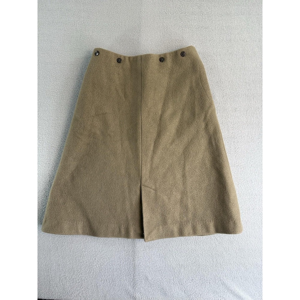 Yoshi Kondo Skirt Womens S Green A-Line Knee Length Lined Pockets Workwear